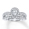 Thumbnail Image 0 of Diamond Bridal Set 1-1/5 ct tw Pear-Shaped 14K White Gold