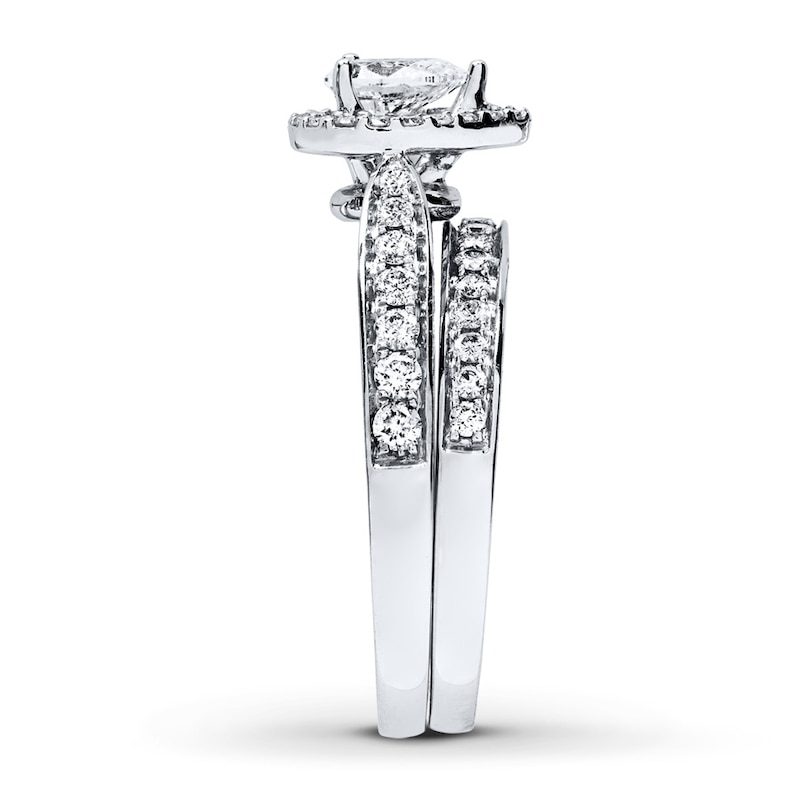 Diamond Bridal Set 1-1/5 ct tw Pear-Shaped 14K White Gold