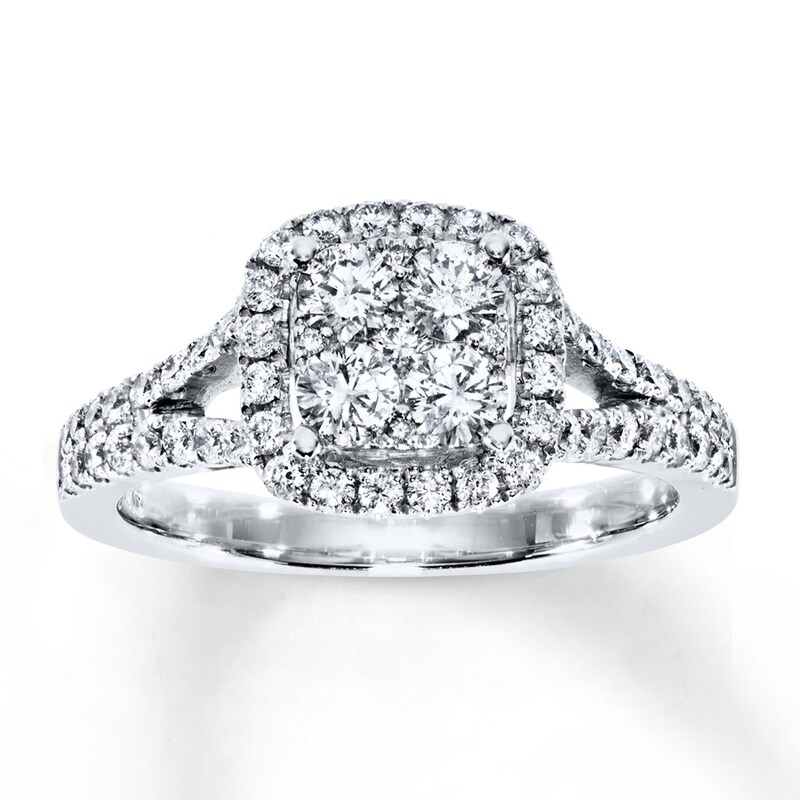 Diamond Engagement Ring 1 ct tw Round-cut 14K White Gold