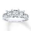 Thumbnail Image 1 of Diamond 3-Stone Ring 1 ct tw Princess-cut 14K White Gold