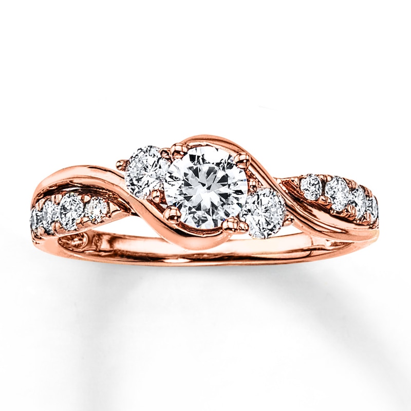 Diamond Engagement Ring 7/8 ct tw Round-cut 14K Rose Gold