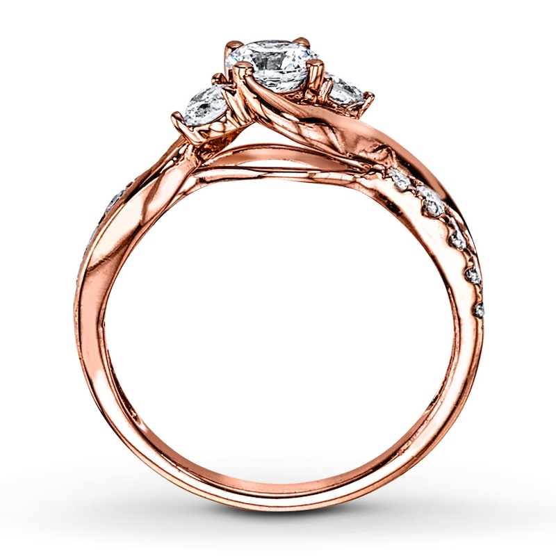 Diamond Engagement Ring 7/8 ct tw Round-cut 14K Rose Gold