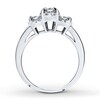 Thumbnail Image 1 of Diamond 3-Stone Ring 1/2 ct tw Round-cut 14K White Gold