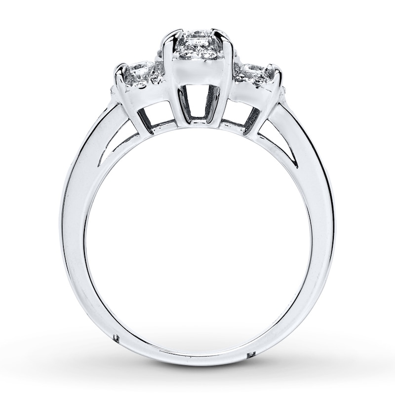 Diamond 3-Stone Ring 1/2 ct tw Round-cut 14K White Gold