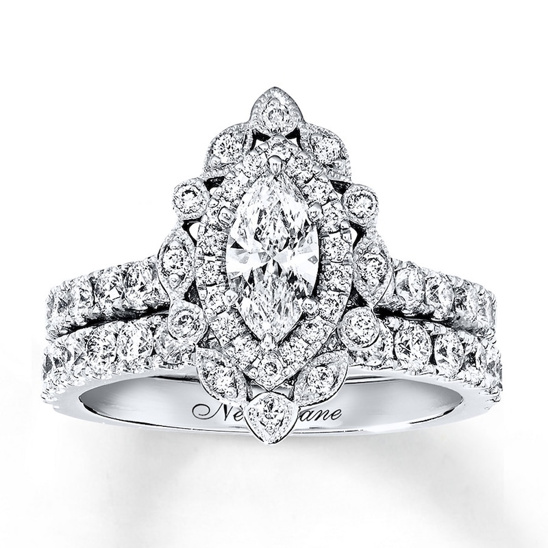 Neil Lane Bridal Set 1-3/ ct tw Diamonds 14K White Gold
