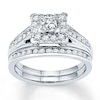 Thumbnail Image 0 of Diamond Bridal Set 7/8 ct tw Princess-cut 14K White Gold