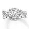 Thumbnail Image 0 of Diamond Bridal Set 1/2 ct tw Princess-cut 14K White Gold