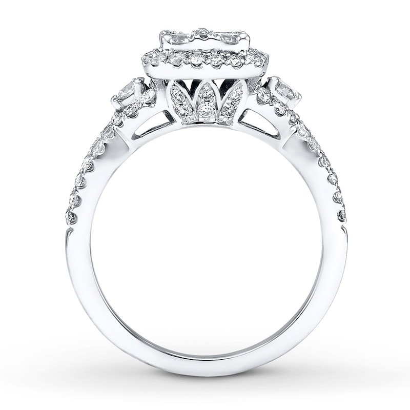 Diamond Engagement Ring 1-1/5 ct tw Round-cut 14K White Gold