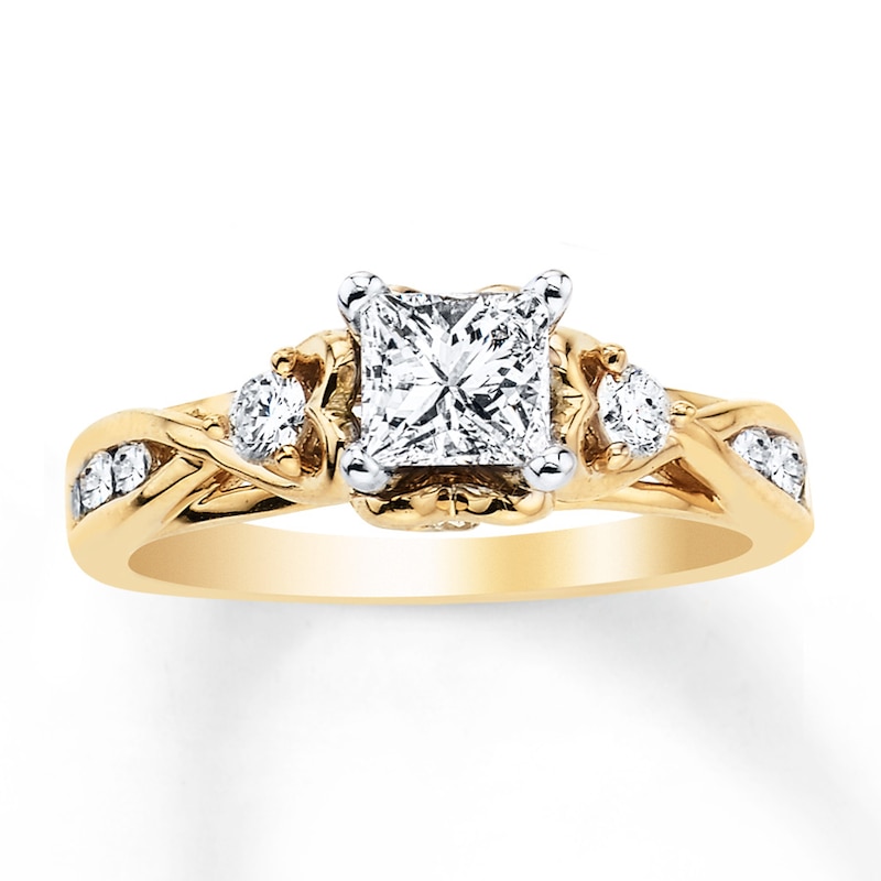 Diamond Engagement Ring 1 ct tw Princess-cut 14K Yellow Gold