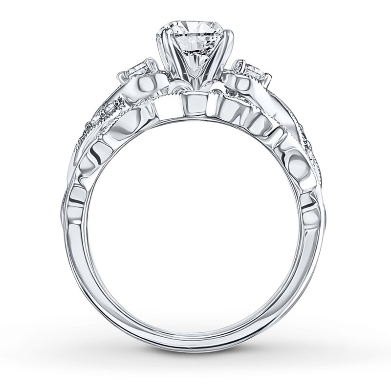 Main Image 2 of Diamond Bridal Set 7/8 ct tw Round-cut 14K White Gold