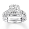 Thumbnail Image 0 of Diamond Bridal Set 1-1/8 ct tw Princess/Round 14K White Gold