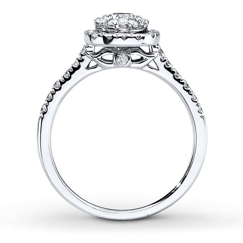 Diamond Engagement Ring 3/4 ct tw Round-cut 14K White Gold