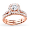 Thumbnail Image 0 of Diamond Bridal Set 1 ct tw Round-cut 14K Rose Gold