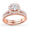 Thumbnail Image 1 of Diamond Bridal Set 1 ct tw Round-cut 14K Rose Gold