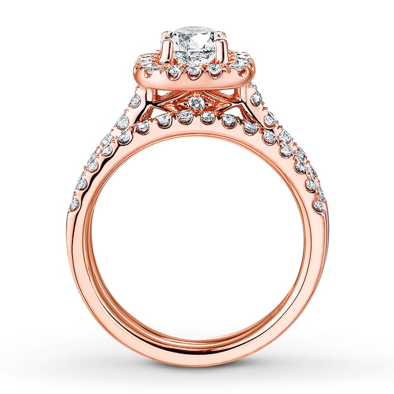 Main Image 2 of Diamond Bridal Set 1 ct tw Round-cut 14K Rose Gold