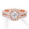 Thumbnail Image 4 of Diamond Bridal Set 1 ct tw Round-cut 14K Rose Gold