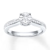 Thumbnail Image 1 of Diamond Engagement Ring 1/2 ct tw Princess-cut 14K White Gold