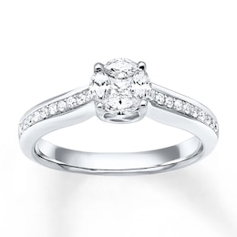 Diamond Engagement Ring 1/2 ct tw Princess-cut 14K White Gold