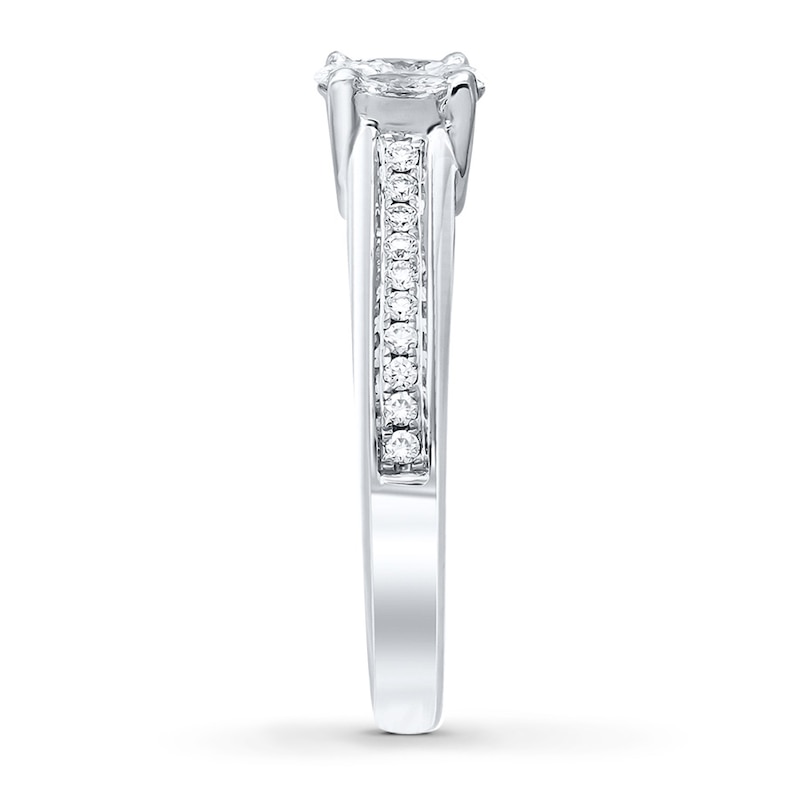 Main Image 3 of Diamond Engagement Ring 1/2 ct tw Princess-cut 14K White Gold