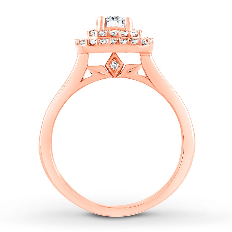 Diamond Engagement Ring 7/8 ct tw Round-cut 14K Rose Gold