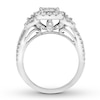 Thumbnail Image 1 of Diamond Engagement Ring 1-1/8 ct tw Round/Baguette 14K White Gold