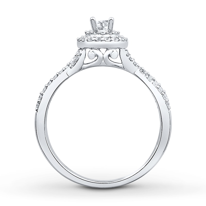 Main Image 2 of Diamond Bridal Set 5/8 ct tw Oval-cut 14K White Gold