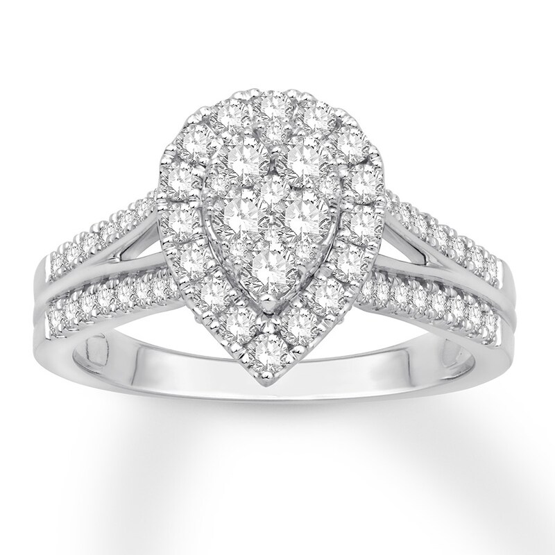 Diamond Engagement Ring 1 ct tw Round-cut 14K White Gold