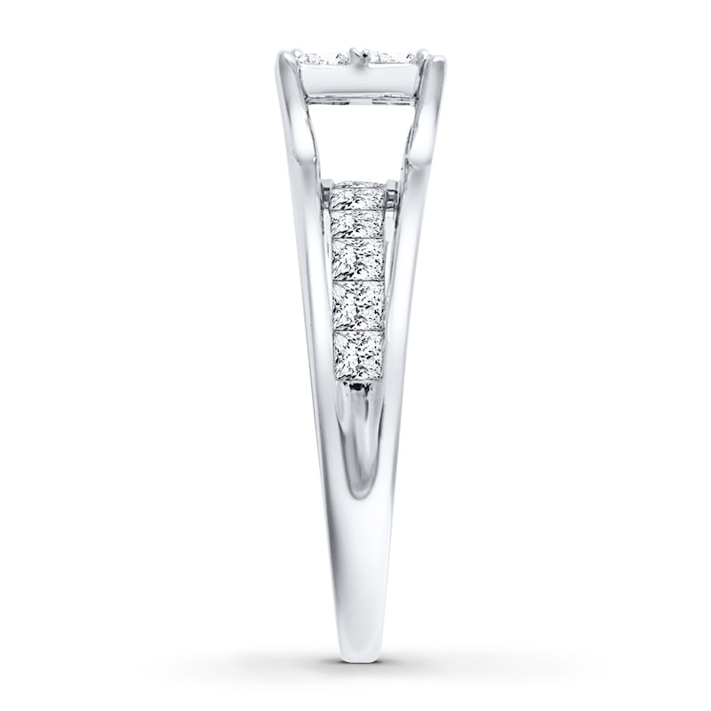Main Image 2 of Diamond Engagement Ring 1-1/2 ct tw Princess-cut 14K White Gold