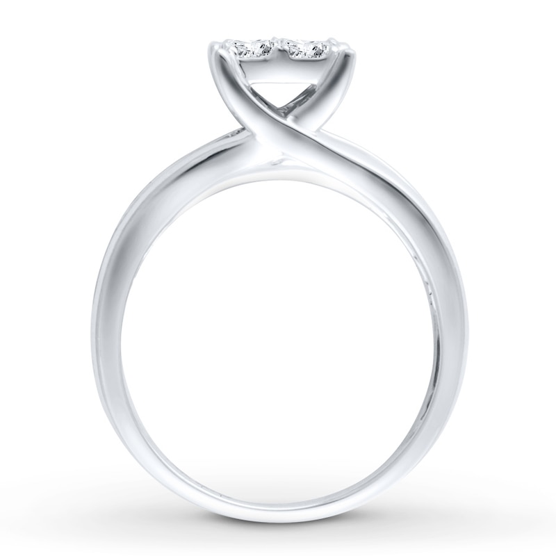 Main Image 3 of Diamond Engagement Ring 1-1/2 ct tw Princess-cut 14K White Gold