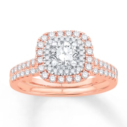 Diamond Bridal Set 3/4 ct tw Round-cut 14K Two-Tone Gold