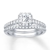 Thumbnail Image 1 of Diamond Bridal Set 7/8 ct tw Princess/Round Platinum