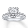 Thumbnail Image 0 of Diamond Bridal Set 5/8 ct tw Princess-cut Platinum