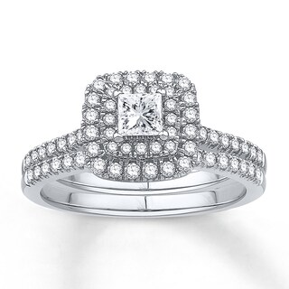 Diamond Bridal Set 5/8 ct tw Princess-cut Platinum | Jared