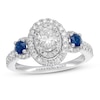 Thumbnail Image 0 of Vera Wang WISH Engagement Ring  1 ct tw Diamonds & Sapphires 14K White Gold