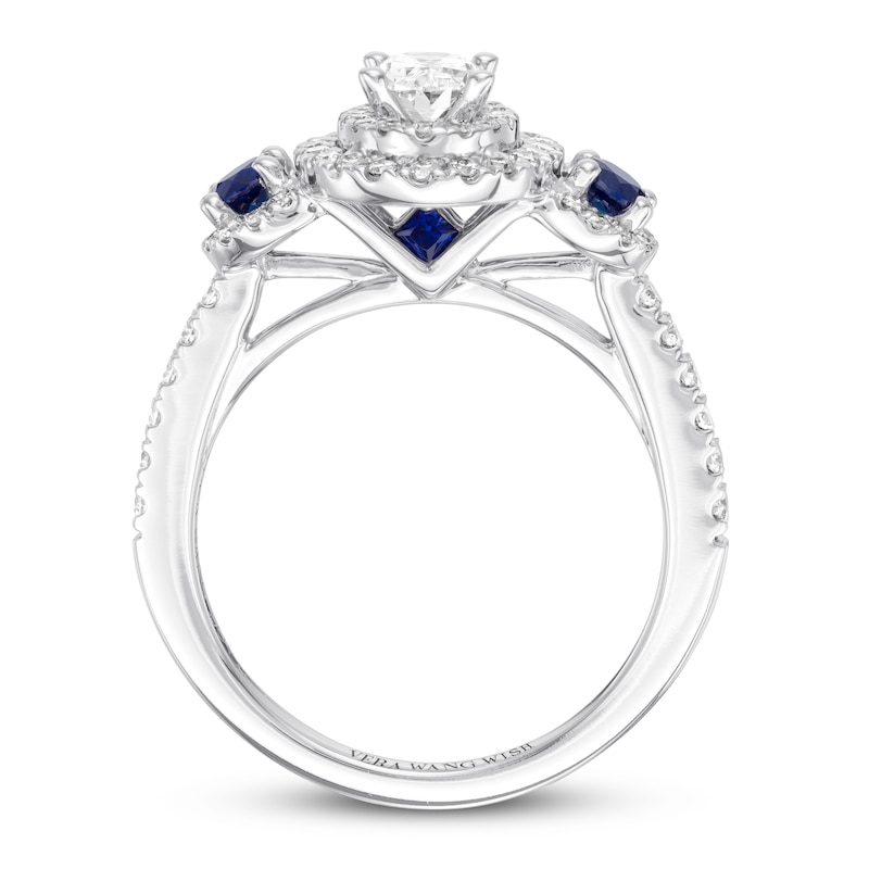 Vera Wang WISH Engagement Ring  1 ct tw Diamonds & Sapphires 14K White Gold