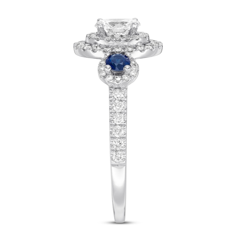 Vera Wang WISH Engagement Ring  1 ct tw Diamonds & Sapphires 14K White Gold