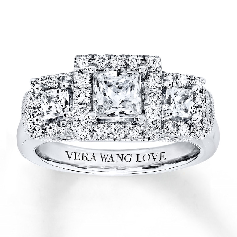 Vera Wang LOVE Diamond 3-Stone Ring 1-1/2 ct tw 14K White Gold