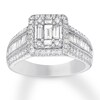 Thumbnail Image 1 of Diamond Engagement Ring 1-1/8 cttw Baguette/Round 14K Gold