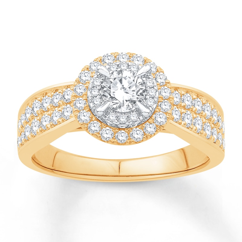 Diamond Engagement Ring 1 ct tw Round-cut 14K Two-Tone Gold