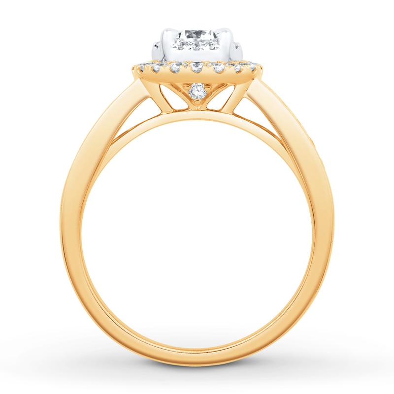 Diamond Engagement Ring 1 ct tw Round-cut 14K Two-Tone Gold