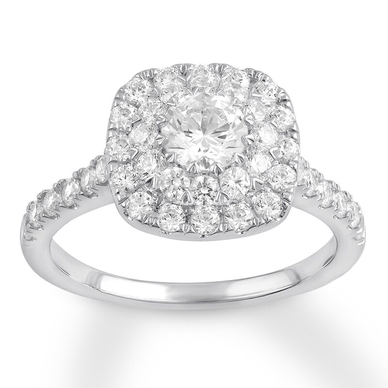 Diamond Engagement Ring 1-3/8 ct tw Round-cut 14K White Gold
