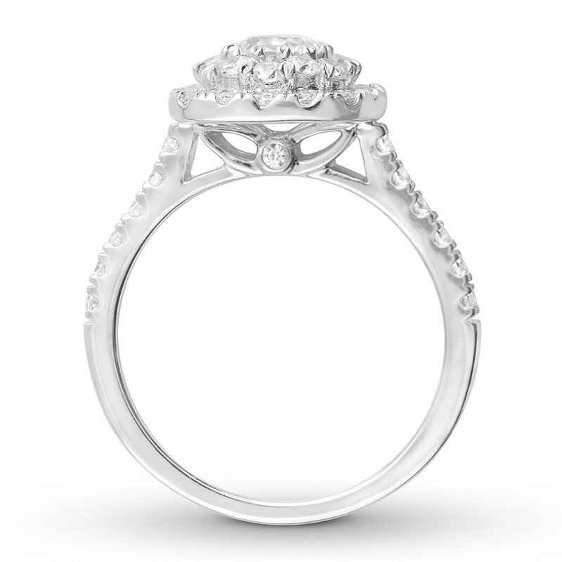 Diamond Engagement Ring 1-3/8 ct tw Round-cut 14K White Gold