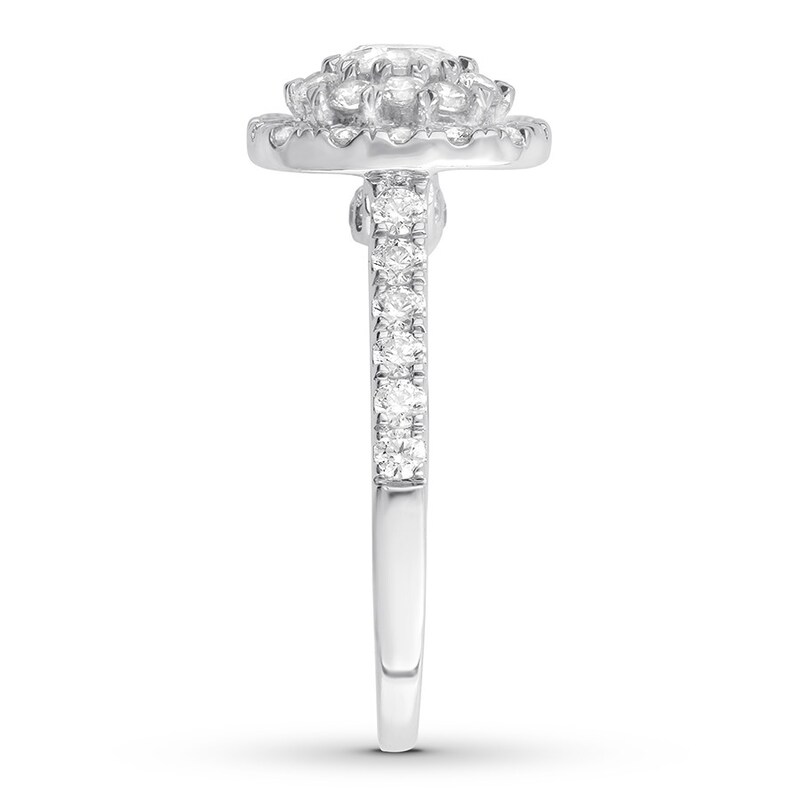 Diamond Engagement Ring 1-3/8 ct tw Round-cut 14K White Gold