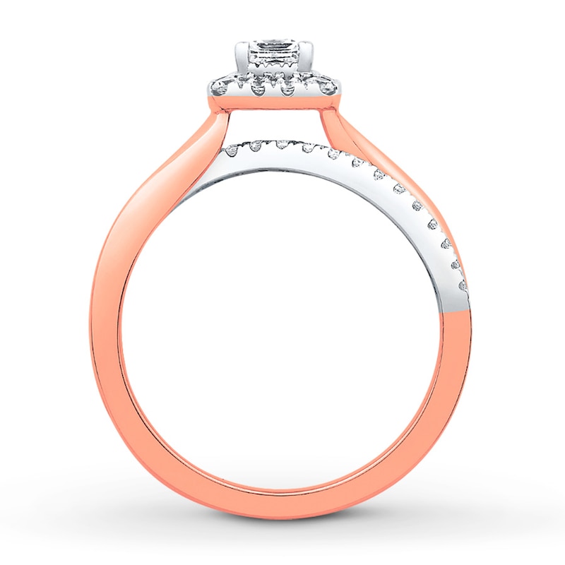 Main Image 2 of Diamond Engagement Ring 5/8 cttw Princess-cut 14K Two-Tone Gold