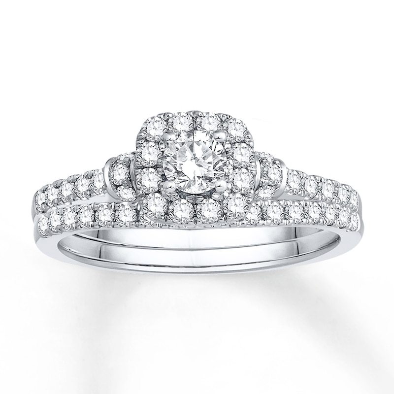 Main Image 1 of Diamond Bridal Set 5/8 ct tw Round-cut 14K White Gold