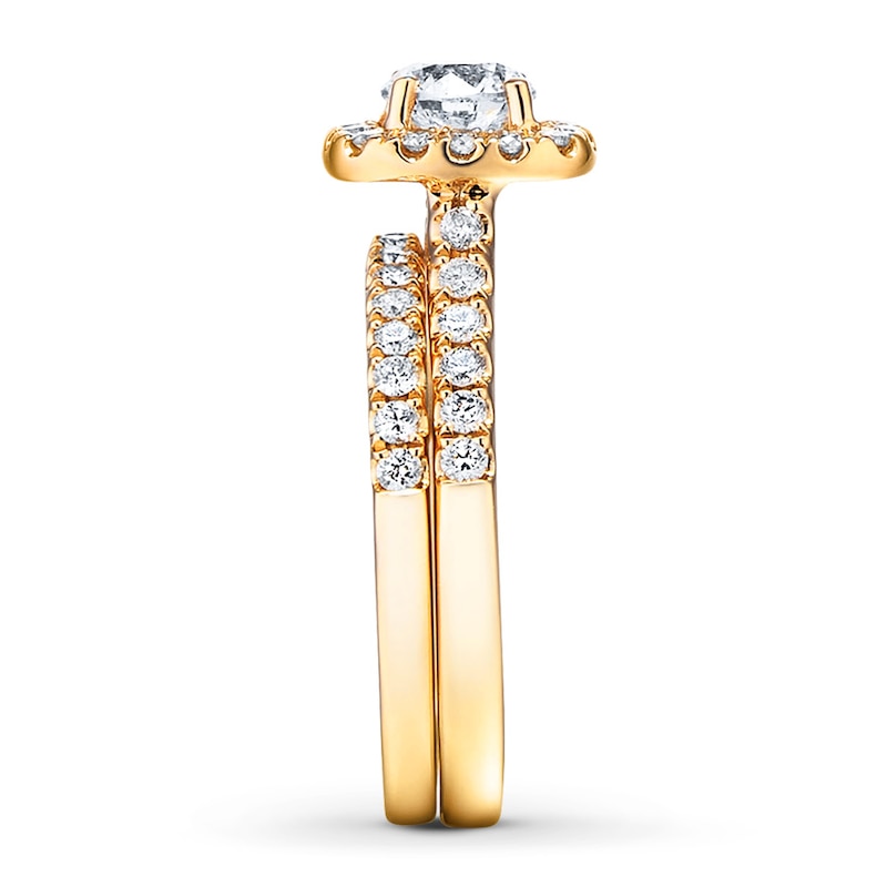 Diamond Bridal Set 1 carat tw Round-cut 14K Yellow Gold