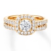 Thumbnail Image 3 of Diamond Bridal Set 1 carat tw Round-cut 14K Yellow Gold