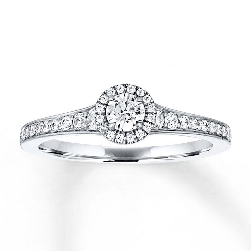 Main Image 1 of Diamond Engagement Ring 3/8 ct tw Round-cut 14K White Gold