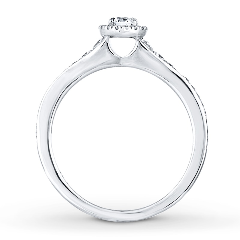 Main Image 2 of Diamond Engagement Ring 3/8 ct tw Round-cut 14K White Gold