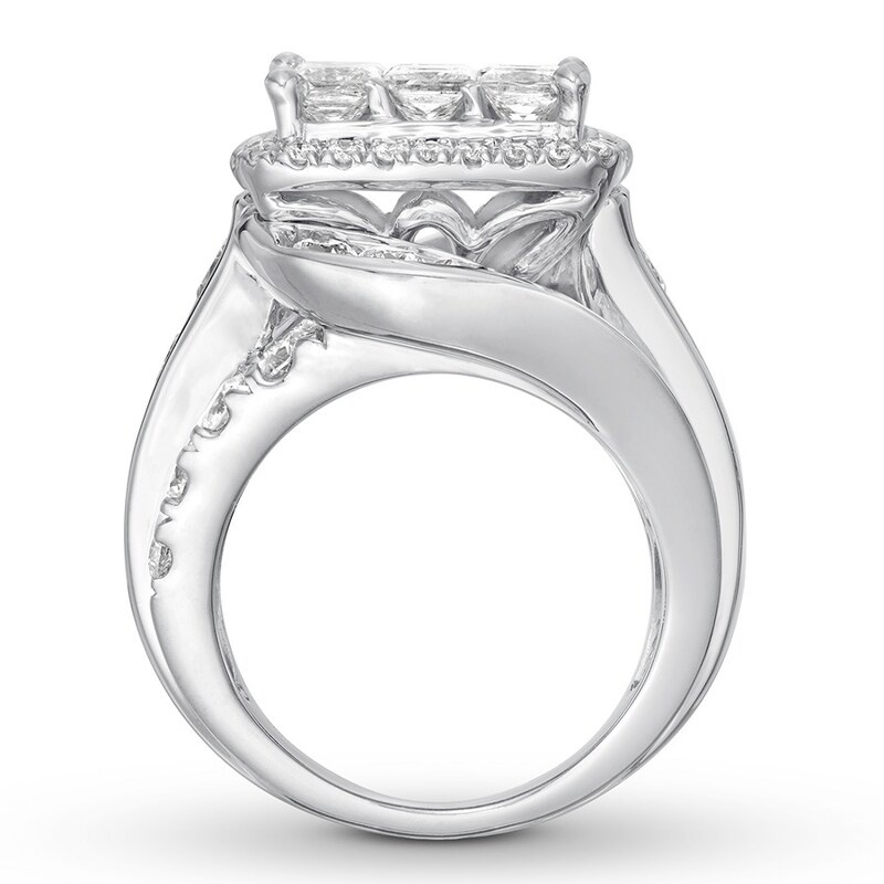 Diamond Engagement Ring 7 Carats tw Princess/Round 14K Gold